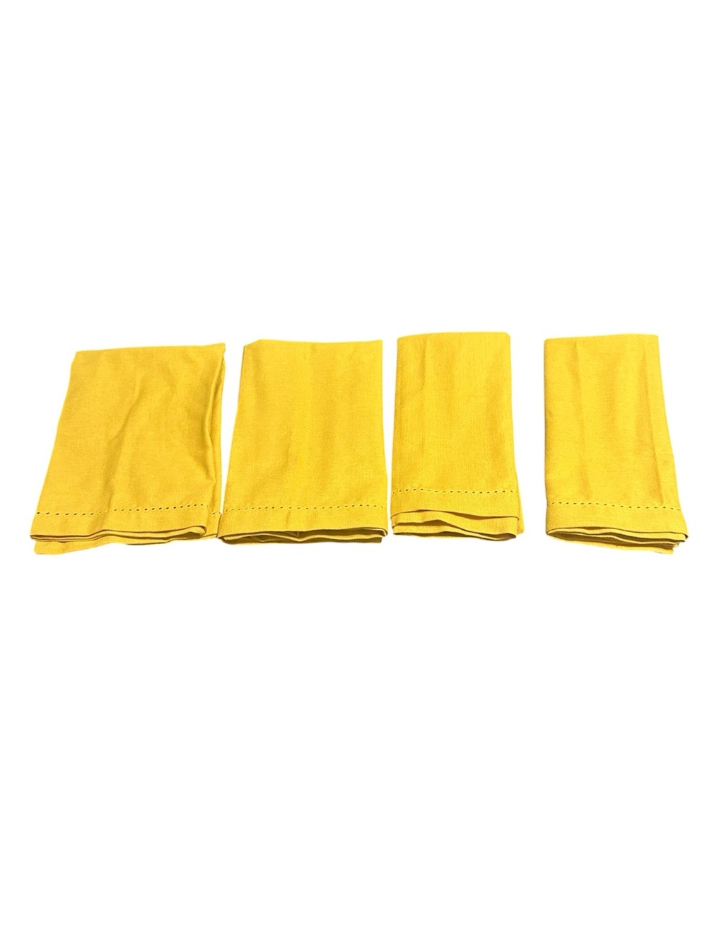 Set of 4 Mustard Yellow Cloth Napkins Cotton Farmhouse Table Decor